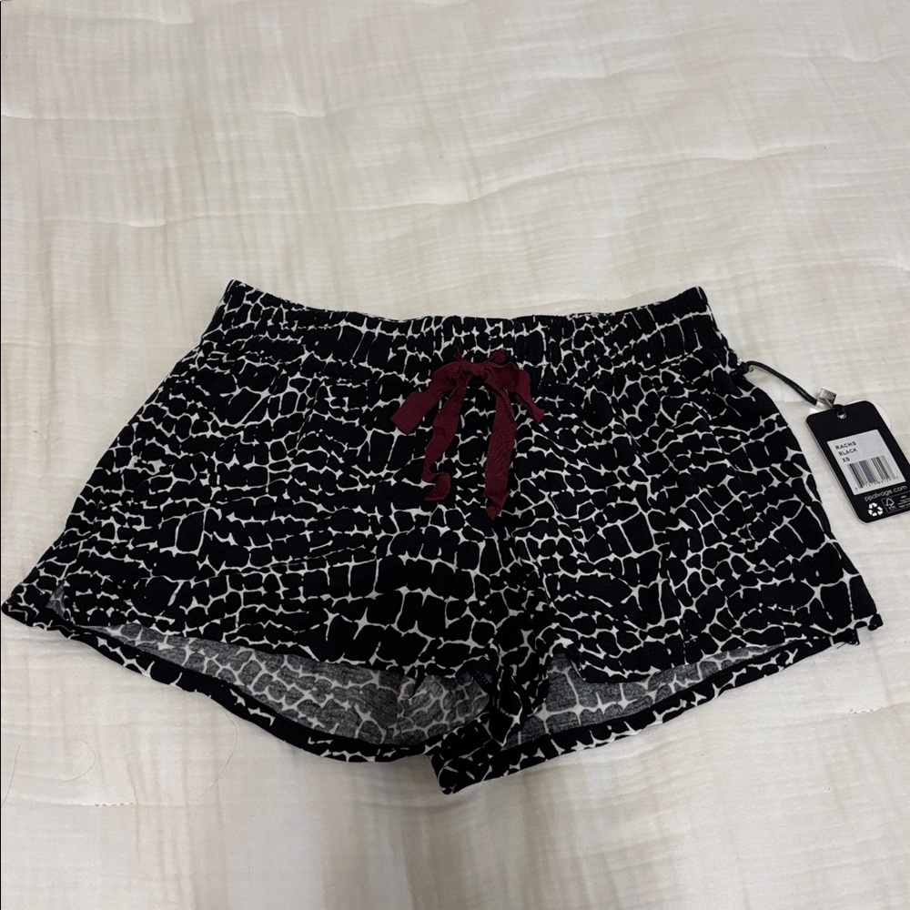 NWT PJ Salvage Pajama Shorts Women’s Black Rachs Drawstring Super Soft - S
